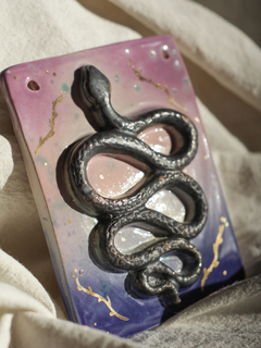 Serpiente de ceramica, joya de pared, VARIOS COLORES