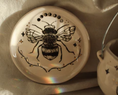 Plato de ceramica RUEDA ZODIACAL con tornasol y oro, SIGNOS en internet