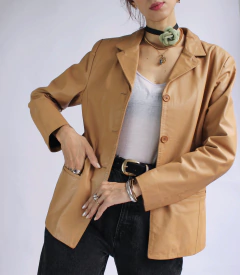 Blazer de couro Mocha