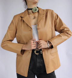 Blazer de couro Mocha na internet