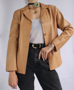 Blazer de couro Mocha - comprar online