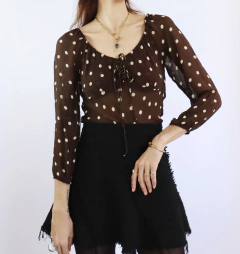 Blusa poá em seda Jessi - comprar online