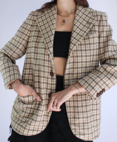 Blazer xadrez de lã 70’s Raffaele - loja online