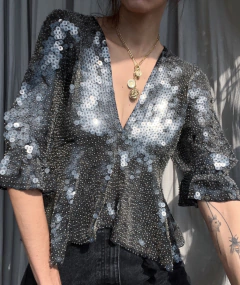 Blusa paêtes Vintage