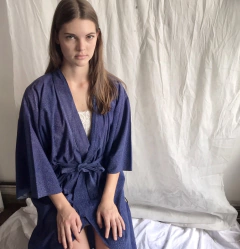 Quimono de algodão azul - Frou Frou Vintage – Vintage Store