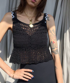 Blusa de crochê preta - comprar online