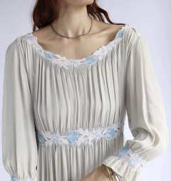 Vestido em seda azul Florence - Frou Frou Vintage – Vintage Store