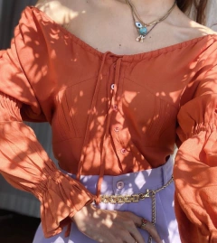 Blusa Peasant terracota na internet