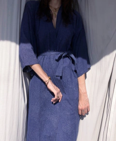 Quimono de algodão azul - Frou Frou Vintage – Vintage Store