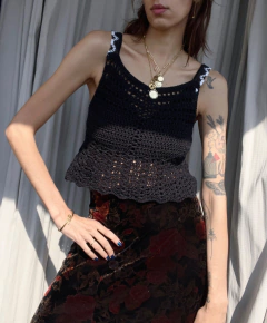 Blusa de crochê preta - Frou Frou Vintage – Vintage Store