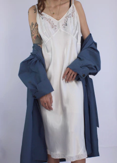 Slip Vintage em cetim de seda Gretel