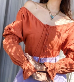 Blusa Peasant terracota - comprar online