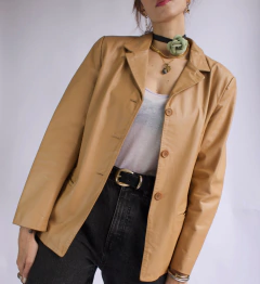 Blazer de couro Mocha - Frou Frou Vintage – Vintage Store