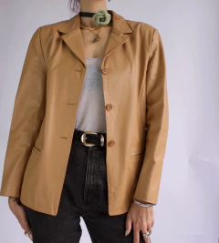 Blazer de couro Mocha na internet