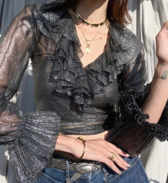 Blusa Saint Laurent 70’s Vintage - Frou Frou Vintage – Vintage Store