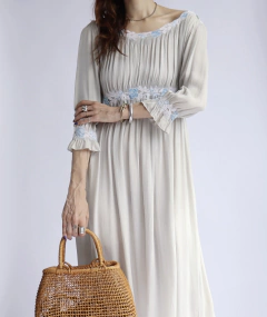 Vestido em seda azul Florence - comprar online