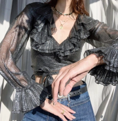 Blusa Saint Laurent 70’s Vintage - Frou Frou Vintage – Vintage Store