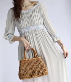 Vestido em seda azul Florence na internet