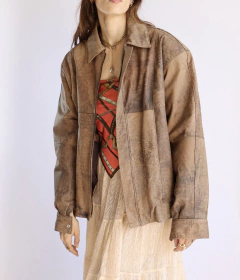 Jaqueta de couro bomber Bella H - comprar online