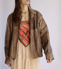 Jaqueta de couro bomber Bella H