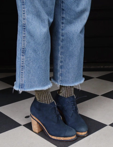 Botas Chanel CC Toe Lace Up 36