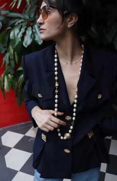 Colar de pérolas longo Paola