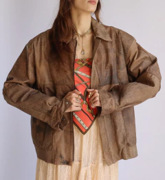Jaqueta de couro bomber Bella H - loja online