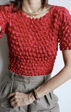Red satin Blouse London on internet