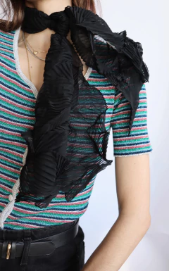 Lenço plissado preto - loja online