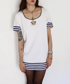 Vestido Vintage Navy Blanco - tienda online