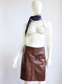 Falda de cuero marrón - Frou Frou Vintage – Vintage Store
