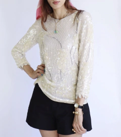 Blusa em seda bordada Galaxy International - Frou Frou Vintage – Vintage Store