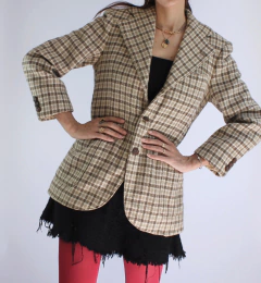 Blazer xadrez de lã 70’s Raffaele na internet