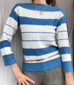 Blusa listrada bouclé - loja online