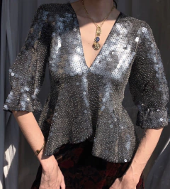 Blusa paêtes Vintage