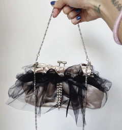 Bolsa cetim+tule Carey - loja online