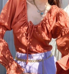 Blusa Peasant terracota