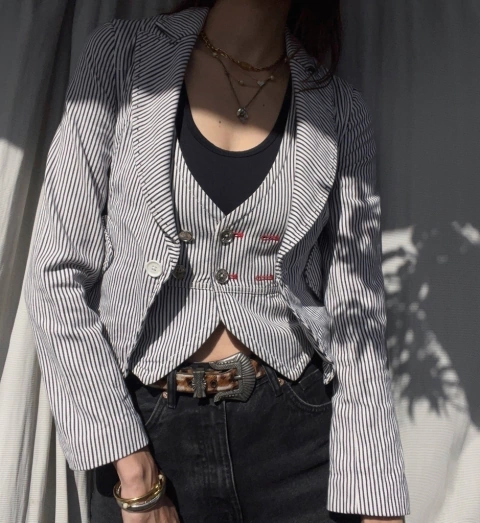 Blazer listrado Armani Exchange