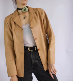 Blazer de couro Mocha - Frou Frou Vintage – Vintage Store