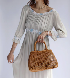 Vestido em seda azul Florence - loja online