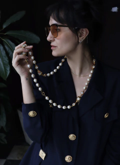 Colar de pérolas longo Paola - Frou Frou Vintage – Vintage Store