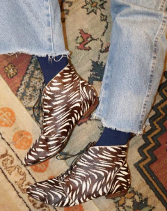 Bota de cadarço animal print Botti