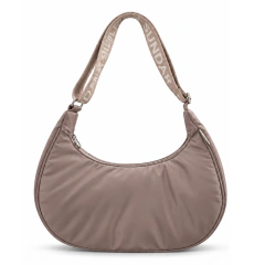 Bolsa crossbody Sundar Luna en color estaño con diseño semicírculo y correa ajustable con logo Sundar
