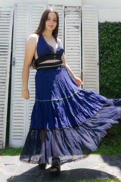 Falda Azul - CAROLA CORNEJO BOUTIQUE SUSTENTABLE