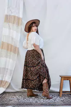 FALDA VERDE BULGAROS CREPE - comprar online