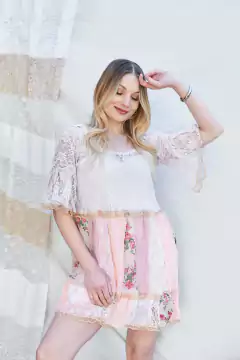 VESTIDO PASIONARIA PATCHWORK Y ENCAJE en internet