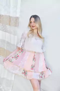 VESTIDO PASIONARIA PATCHWORK Y ENCAJE - CAROLA CORNEJO BOUTIQUE SUSTENTABLE