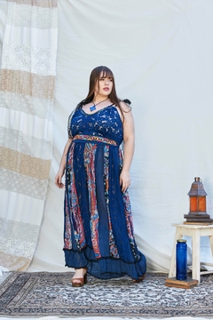 VESTIDO ORQUIDEA AZUL PATCHWORK