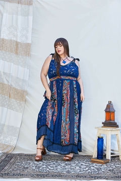 VESTIDO ORQUIDEA AZUL PATCHWORK en internet