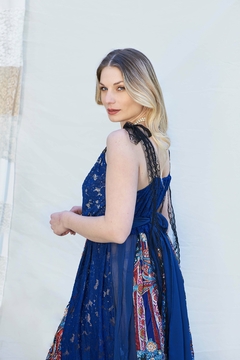 VESTIDO ORQUIDEA AZUL PATCHWORK - comprar online